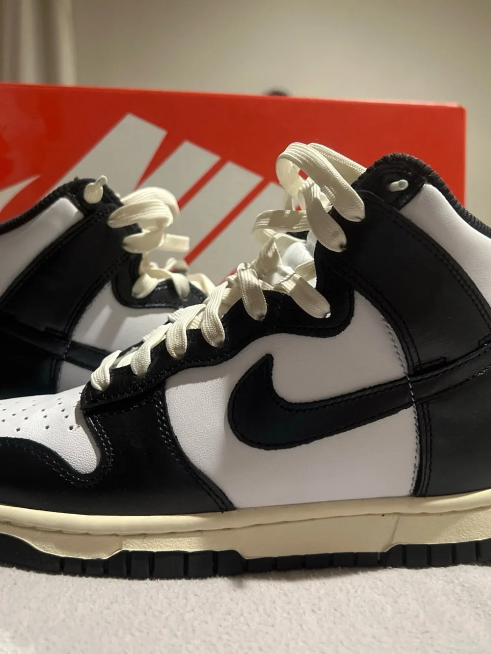 Nike Kids High-Top Sneakers in White and Black